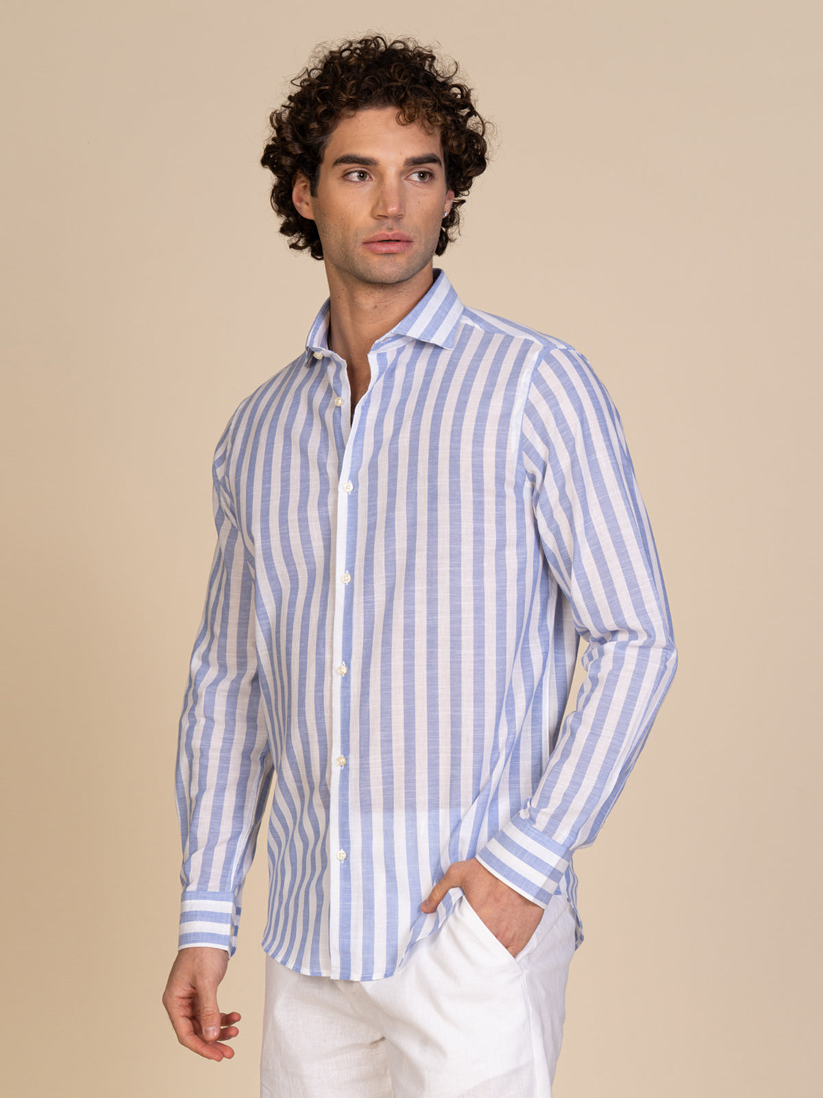 Camica a righe|Colore:Azzurro