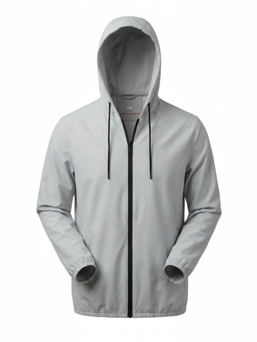 Giubbotto bomber in tessuto tecnico con cappuccio|Colore:Bianco