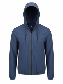 Giubbotto bomber in tessuto tecnico con cappuccio|Colore:Blu