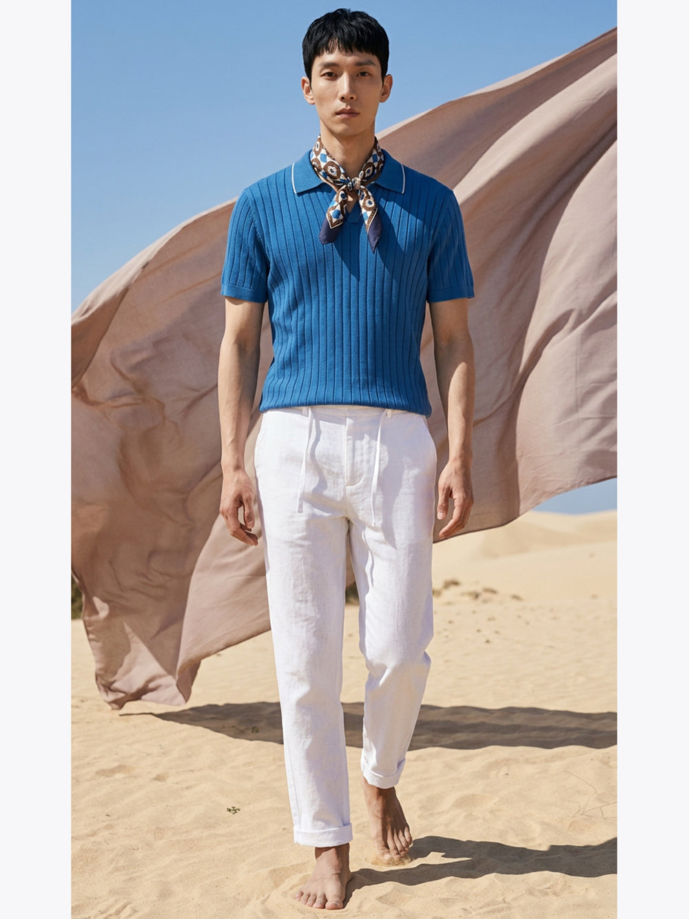 Pantaloni misto lino|Colore:Bianco