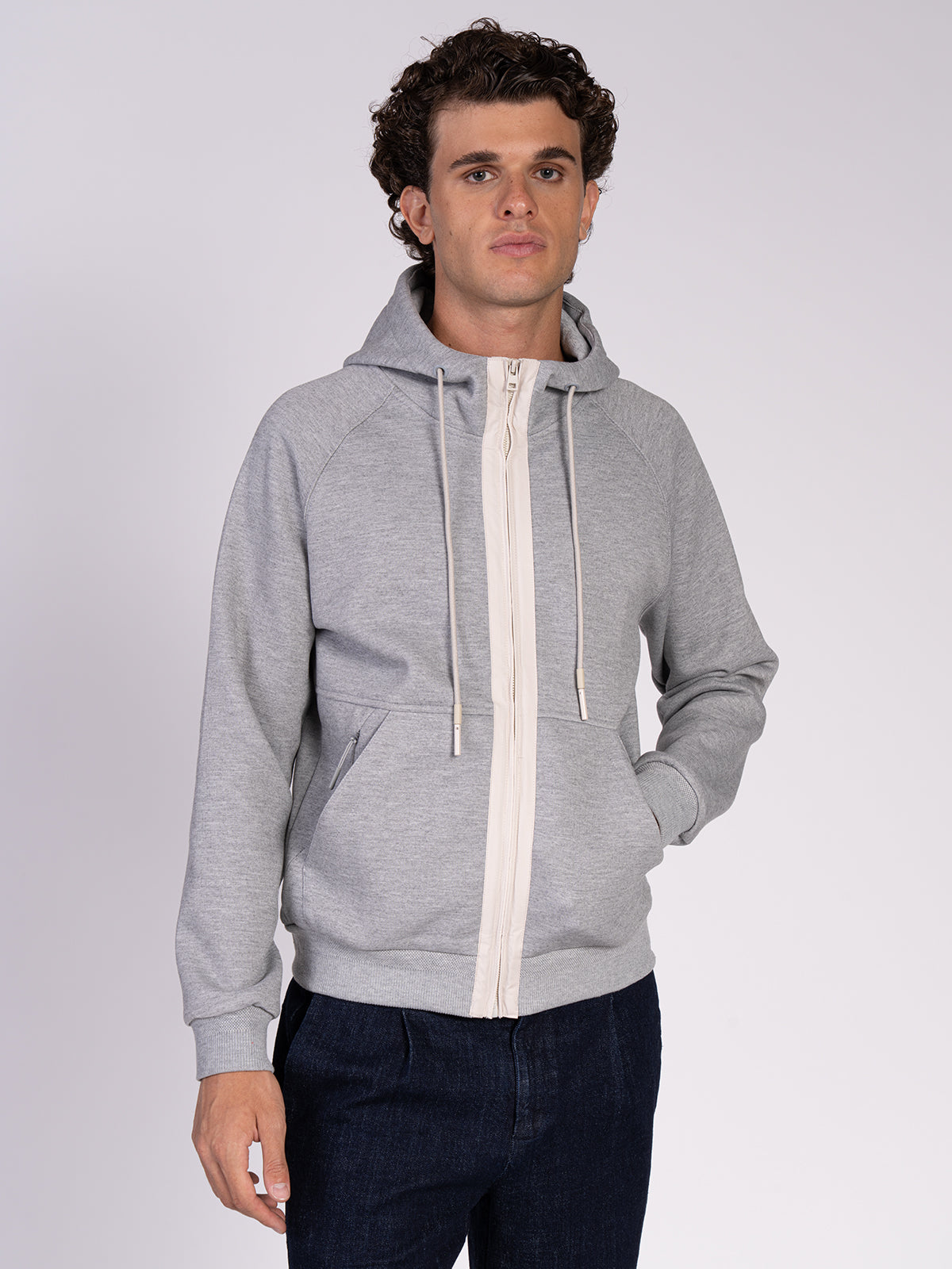 FELPA FULL ZIP|Colore:Grigio melange