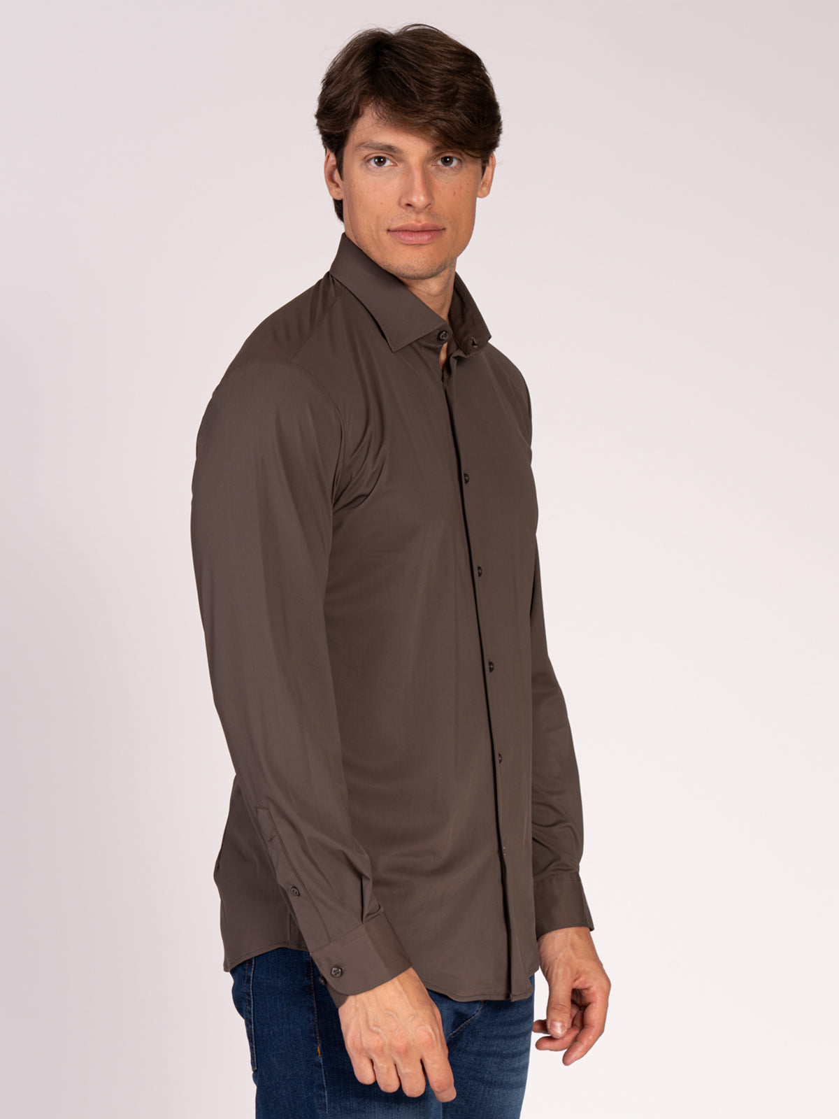 Camicia tessuto tecnico|Colore:Moro
