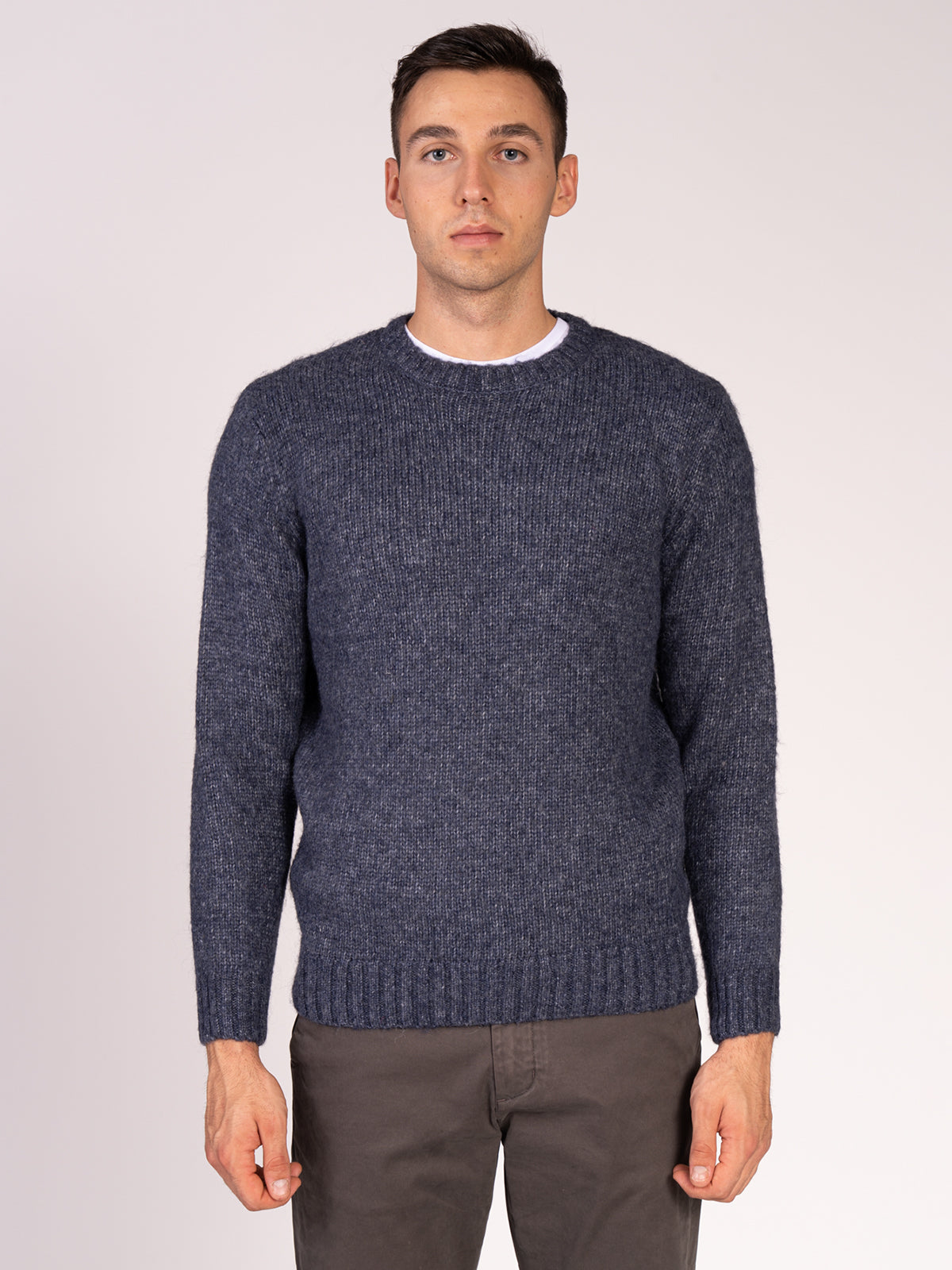 MAGLIA GIROCOLLO RASATA|Colore:Blu