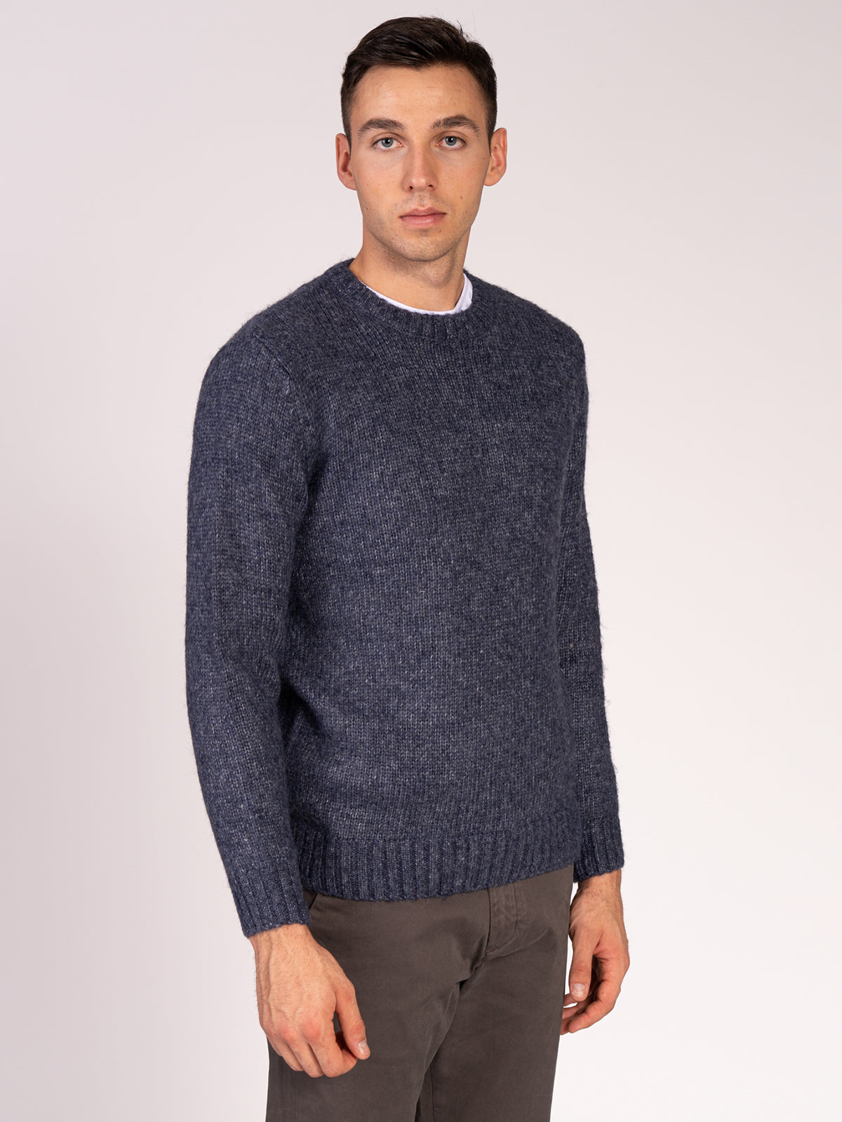 MAGLIA GIROCOLLO RASATA|Colore:Blu