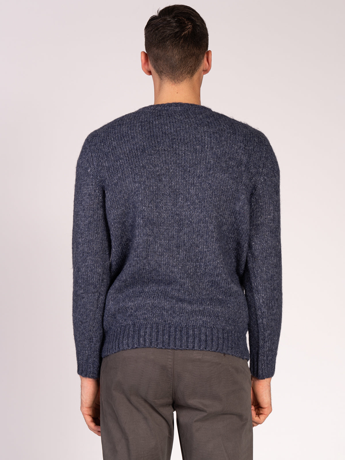 MAGLIA GIROCOLLO RASATA|Colore:Blu