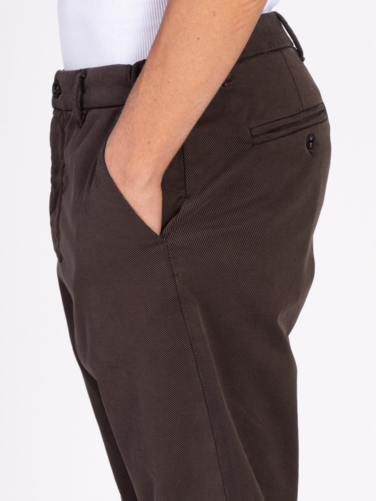 PANTALONE ARMATURATO TASCA AMERICA|Colore:Moro