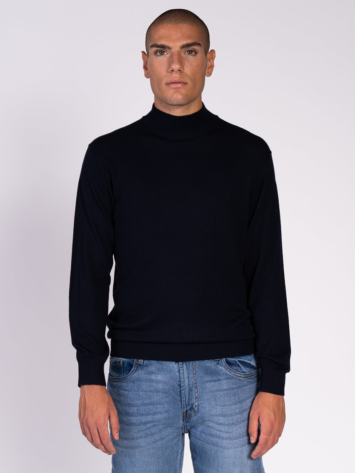 Maglia collo lupetto|Colore:Blu