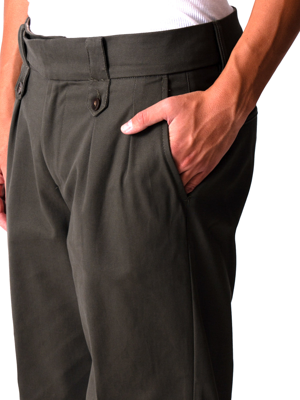 PANTALONE CON FIBBIA LATERALE|Colore:Verde