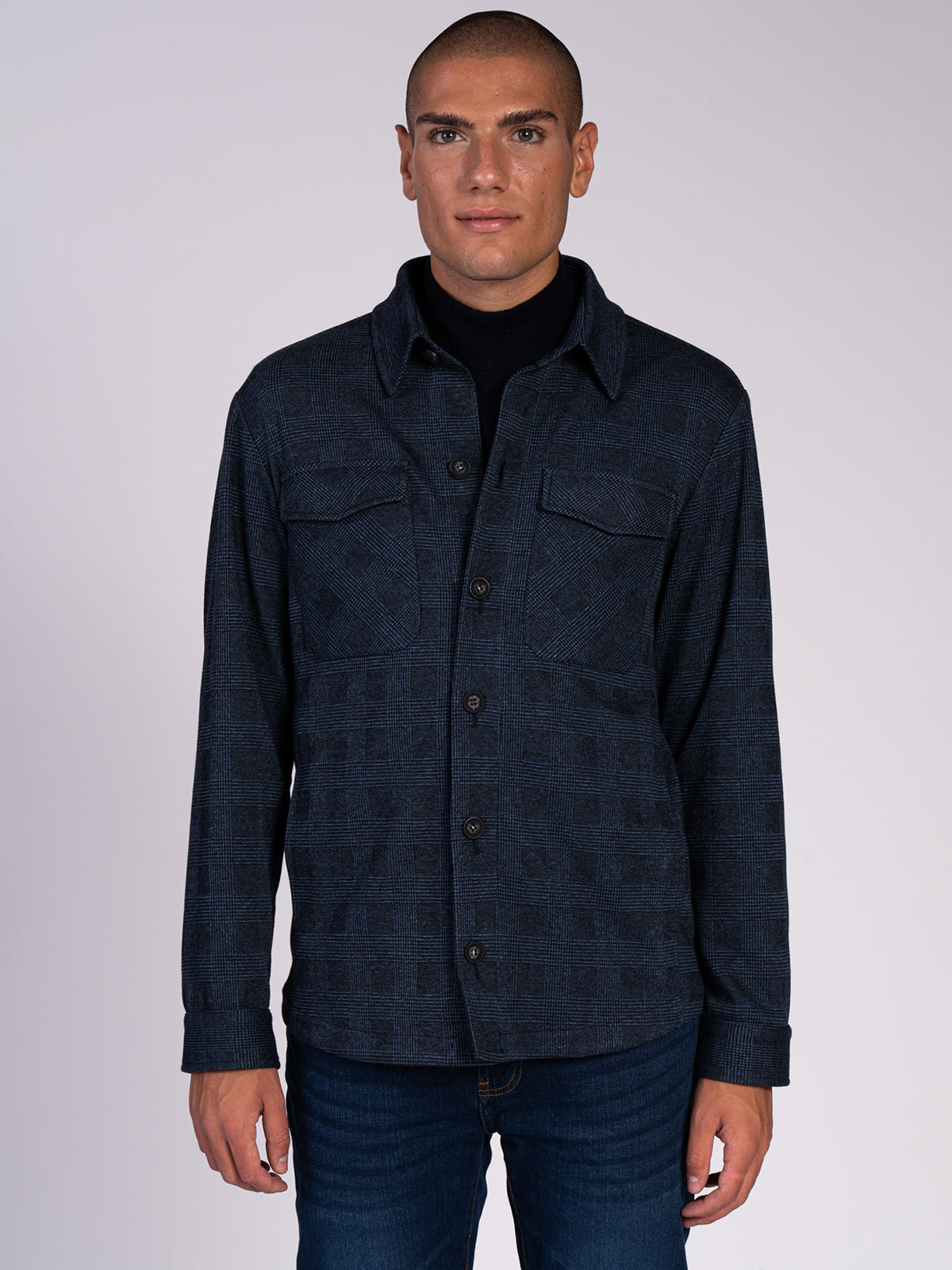 OVERSHIRT A QUADRI|Colore:  cobalto