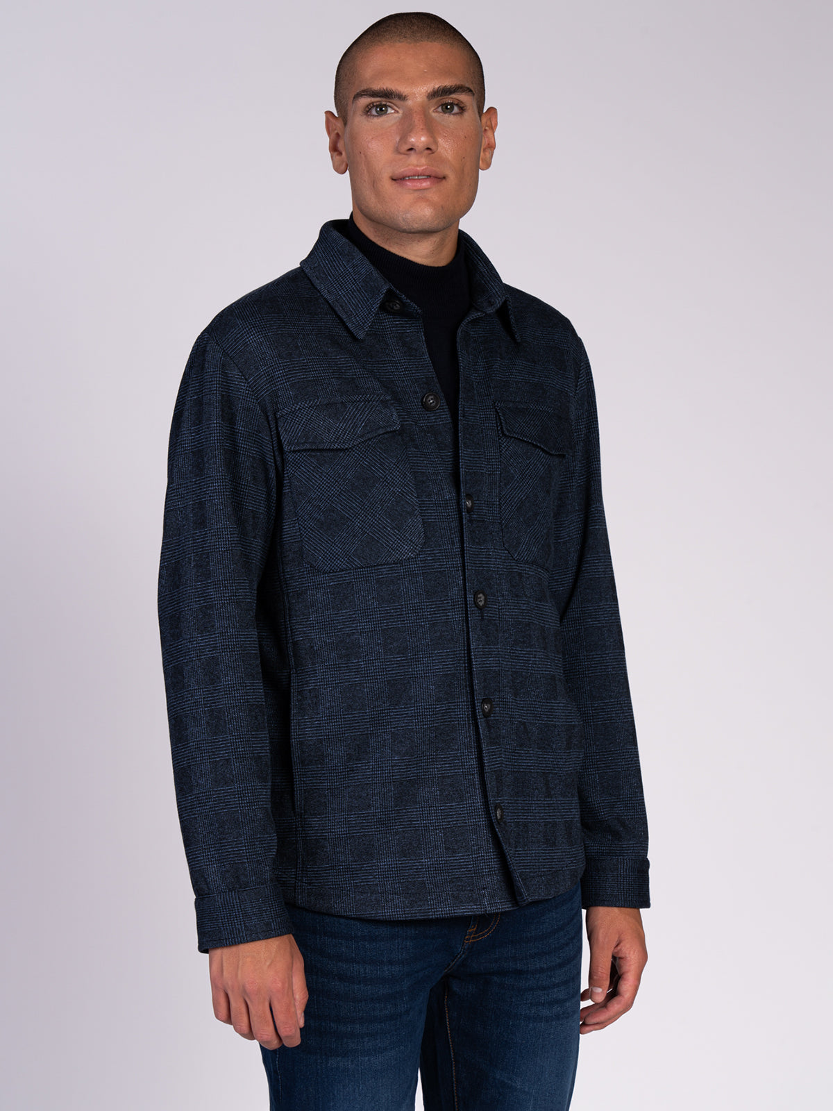 OVERSHIRT A QUADRI|Colore:  cobalto