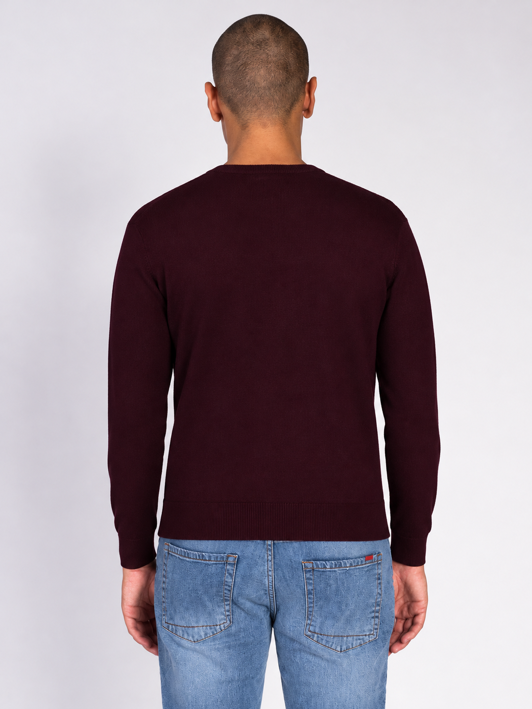 MAGLIA GIROCOLLO JACQUARD|Colore:Bordeaux