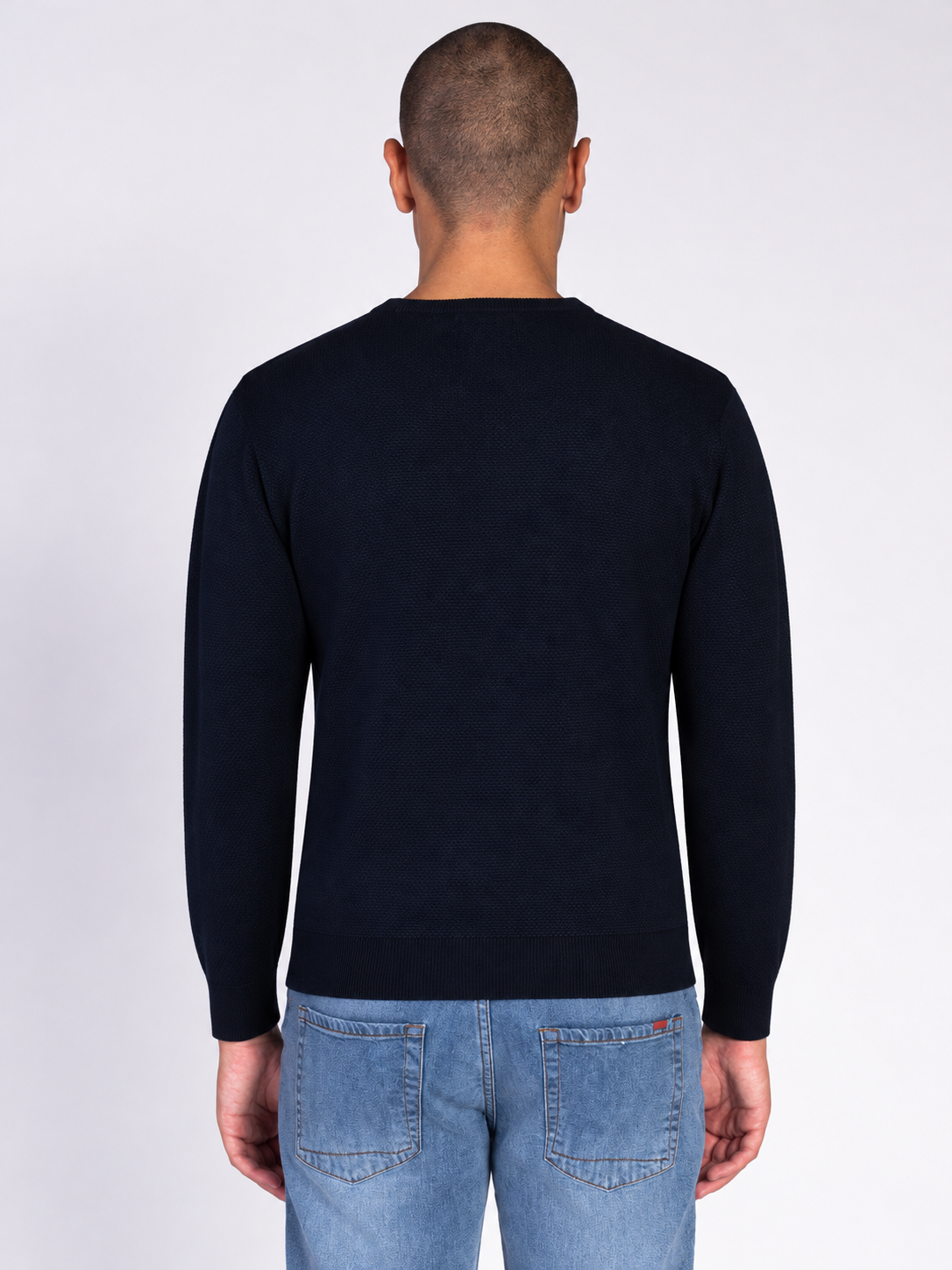 MAGLIA GIROCOLLO JACQUARD|Colore:Blu