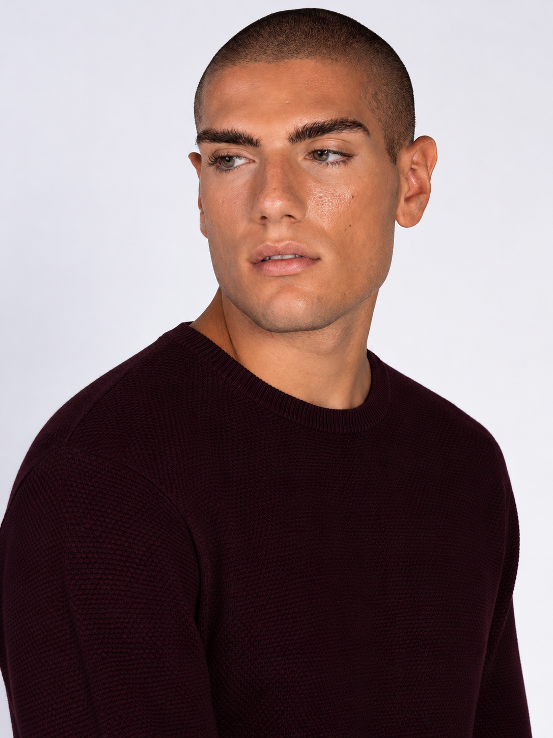 MAGLIA GIROCOLLO JACQUARD|Colore:Bordeaux