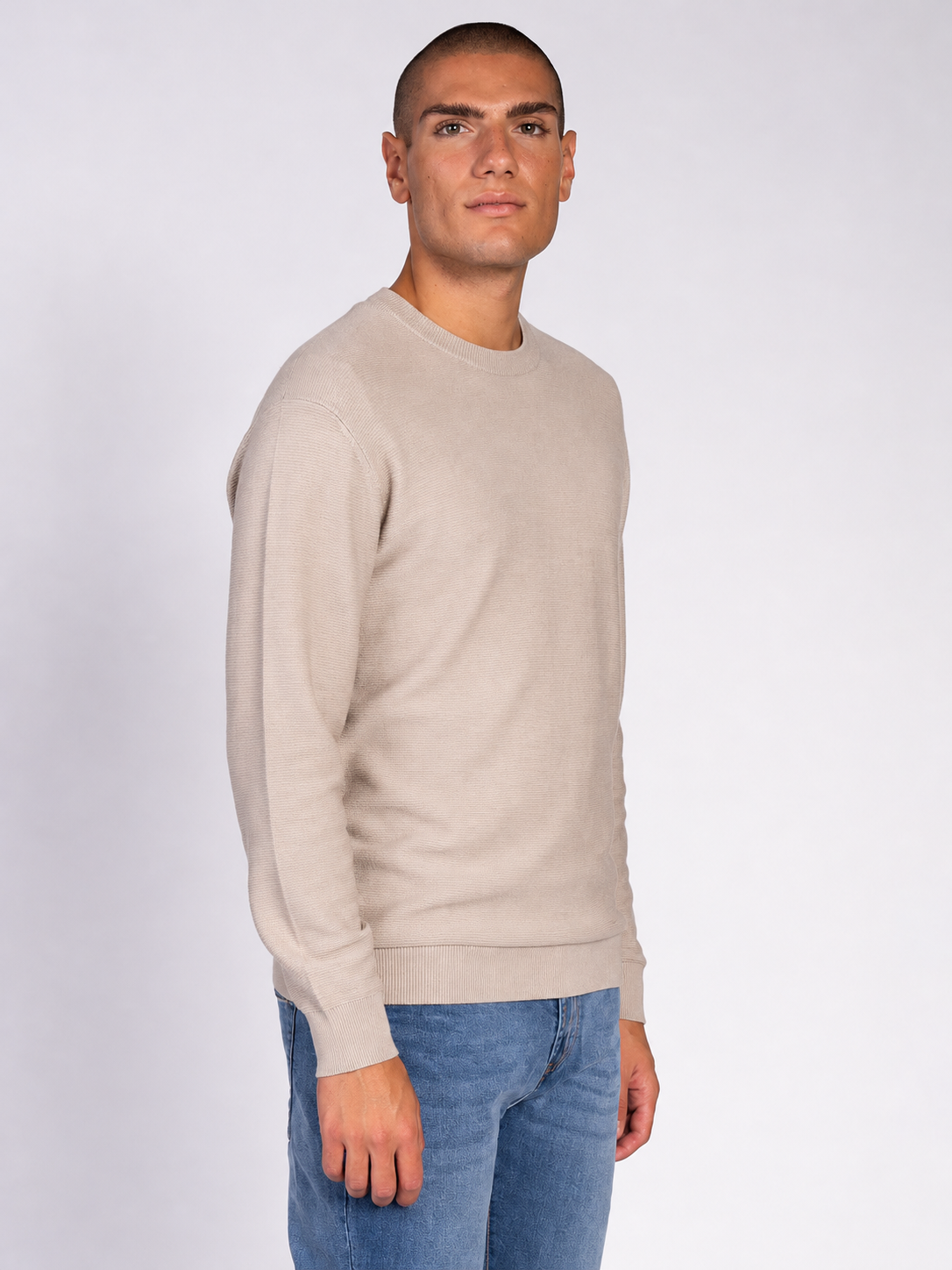 MAGLIA GIROCOLLO JACQUARD|Colore:Burro