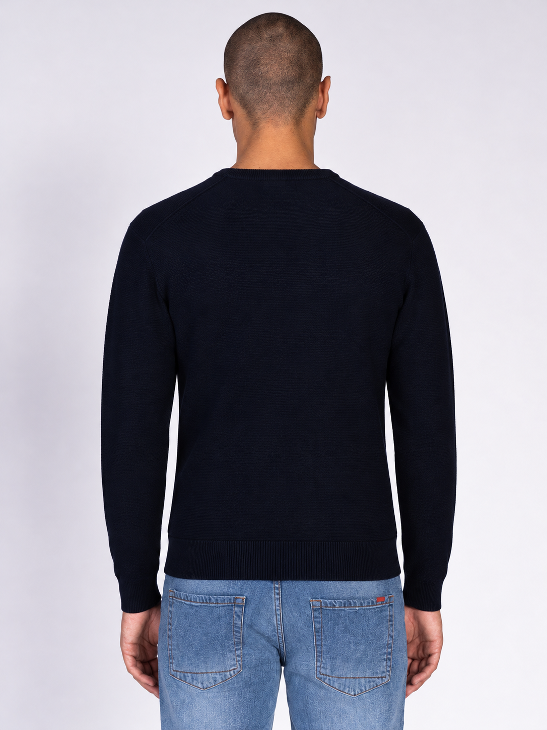 MAGLIA GIROCOLLO JACQUARD|Colore:Blu