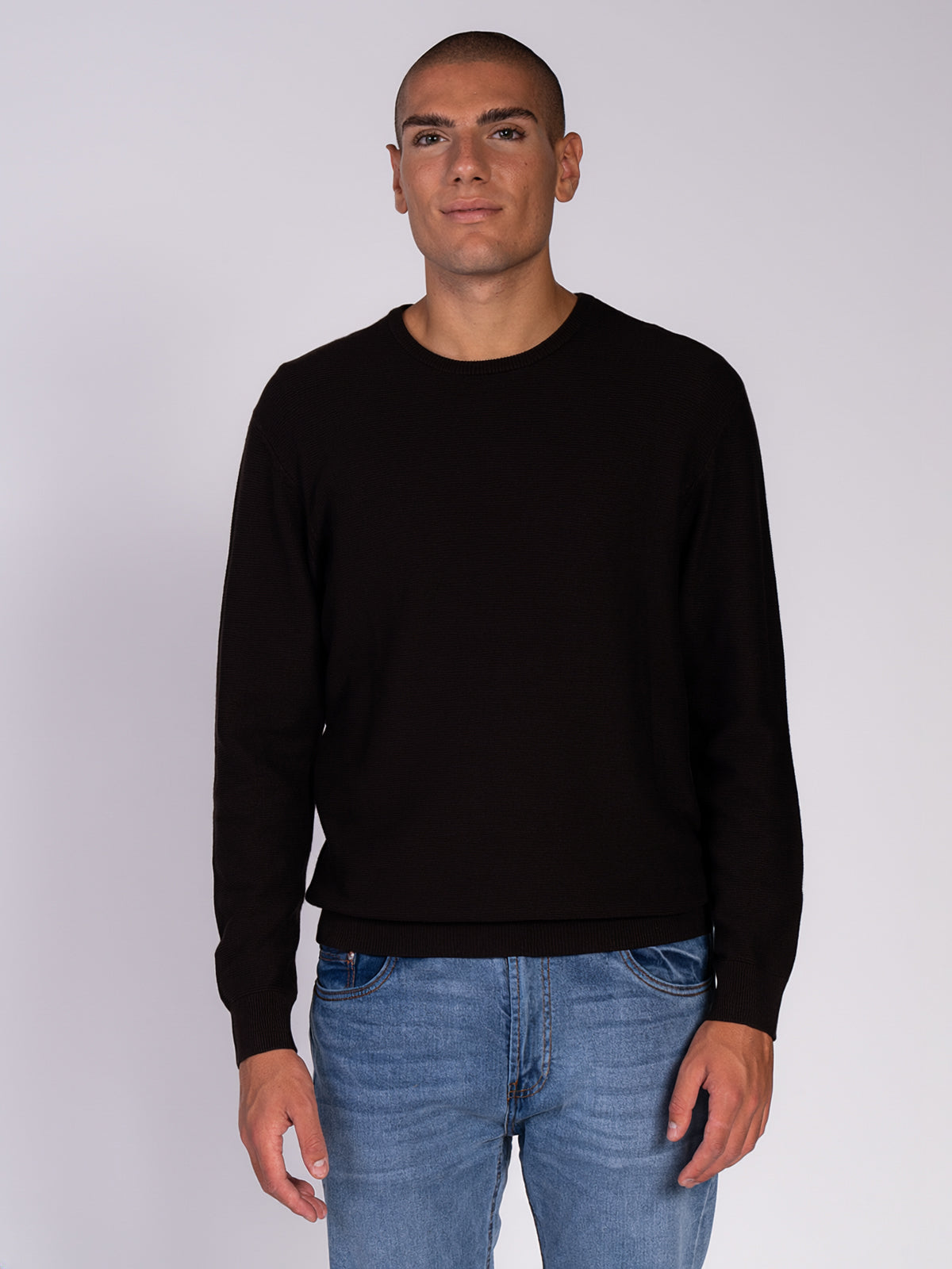 MAGLIA GIROCOLLO JACQUARD|Colore:Caffe'