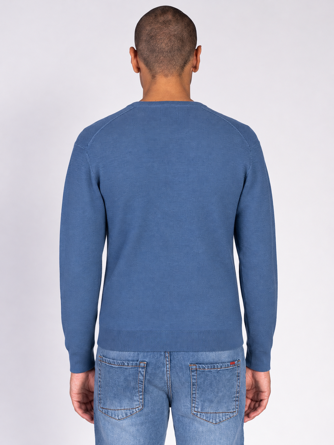 MAGLIA GIROCOLLO JACQUARD|Colore:Cielo