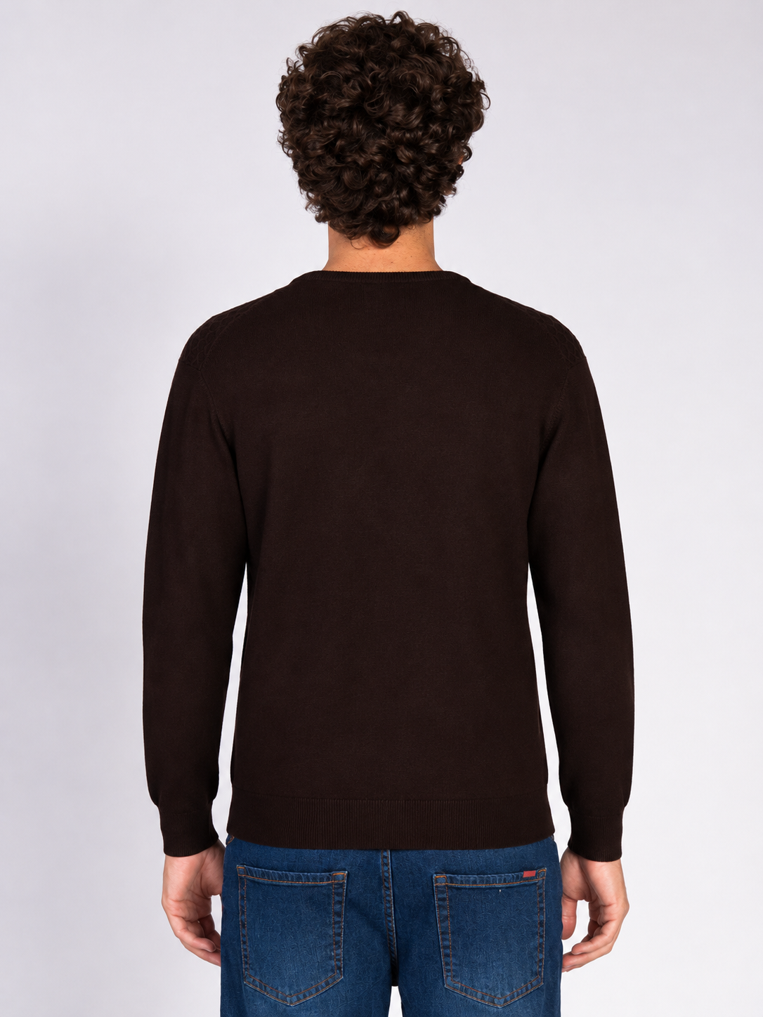 MAGLIA GIROCOLLO JACQUARD|Colore:Caffe'