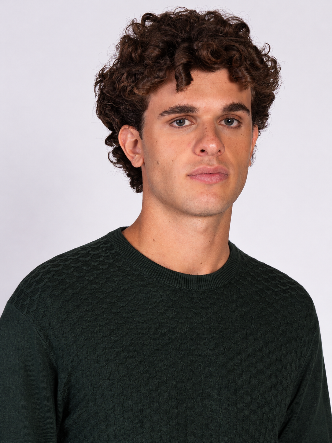 MAGLIA GIROCOLLO JACQUARD|Colore:Verde militare