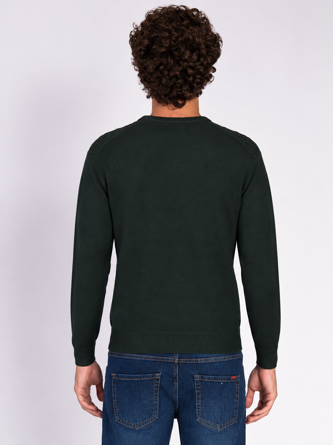 MAGLIA GIROCOLLO JACQUARD|Colore:Verde militare