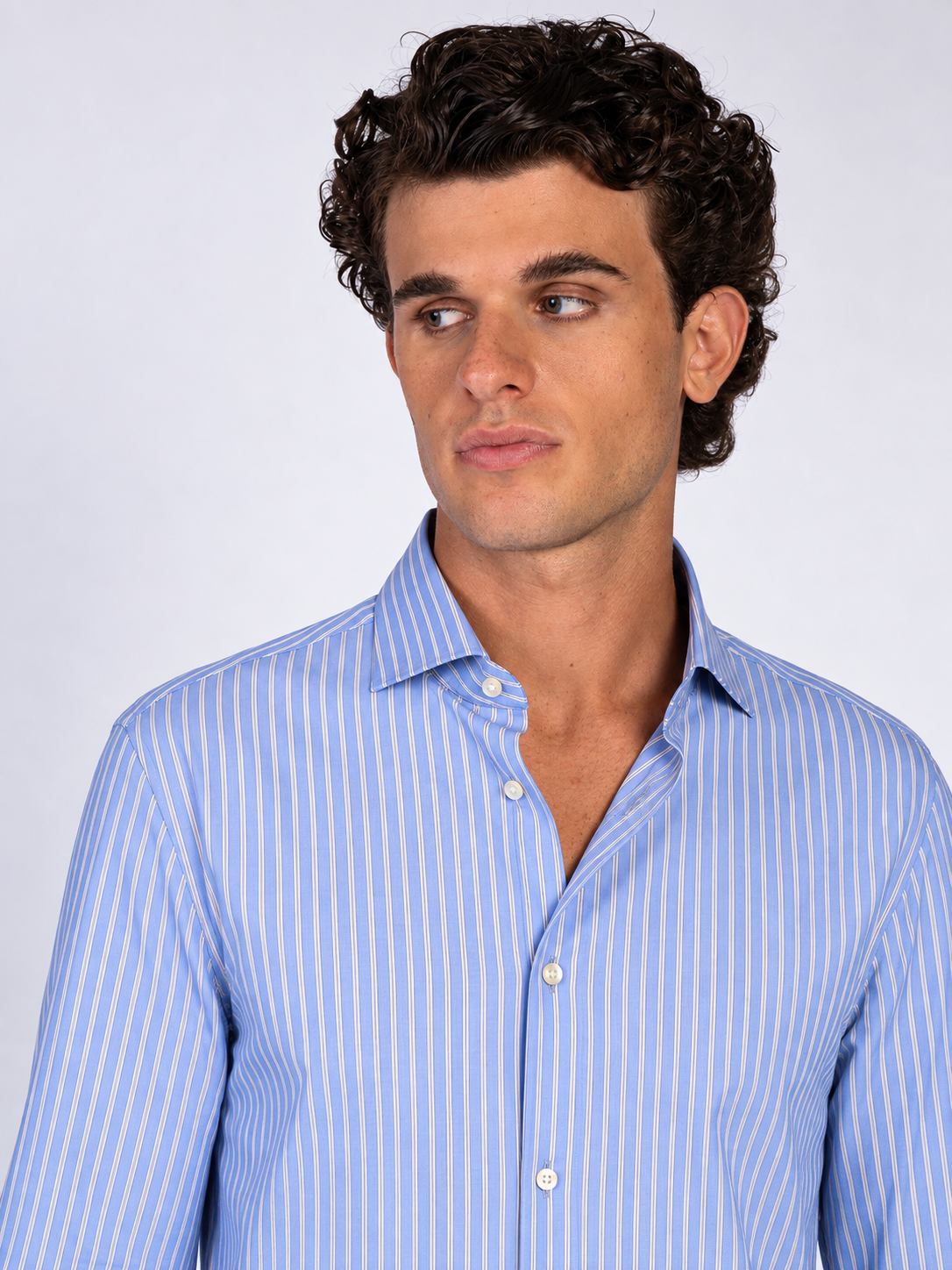 CAMICIA MICRORIGHE|Colore:Azzurro