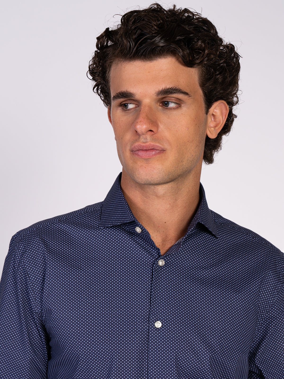 CAMICIA MICRO-POIS|Colore:Moro