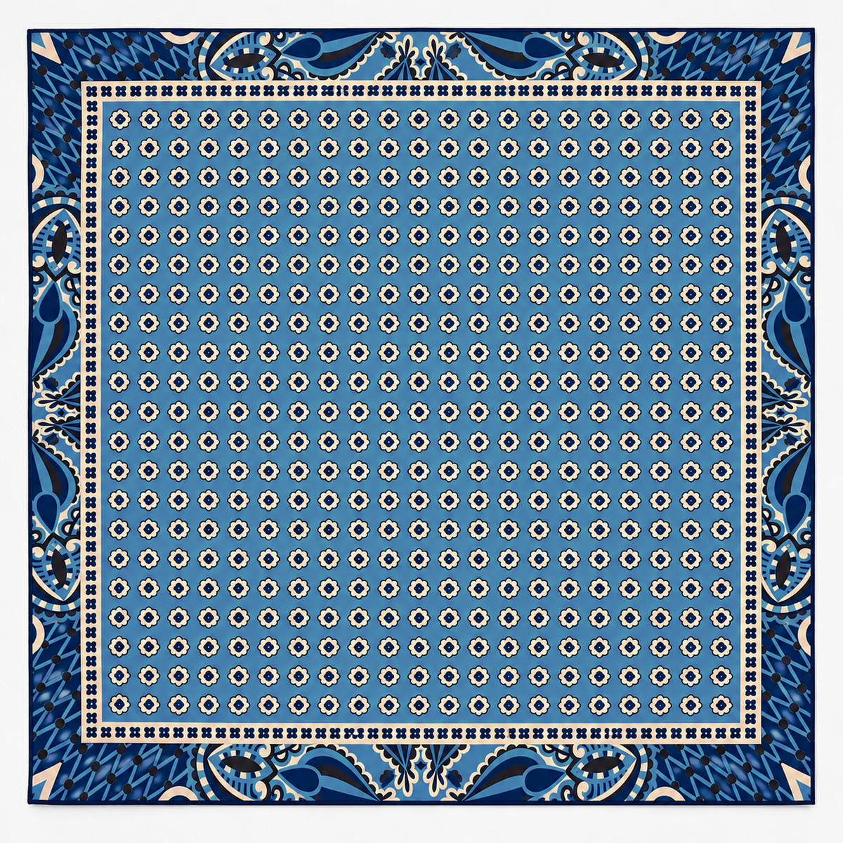 FOULARD PATTERN FLOREALE|Colore:Celeste