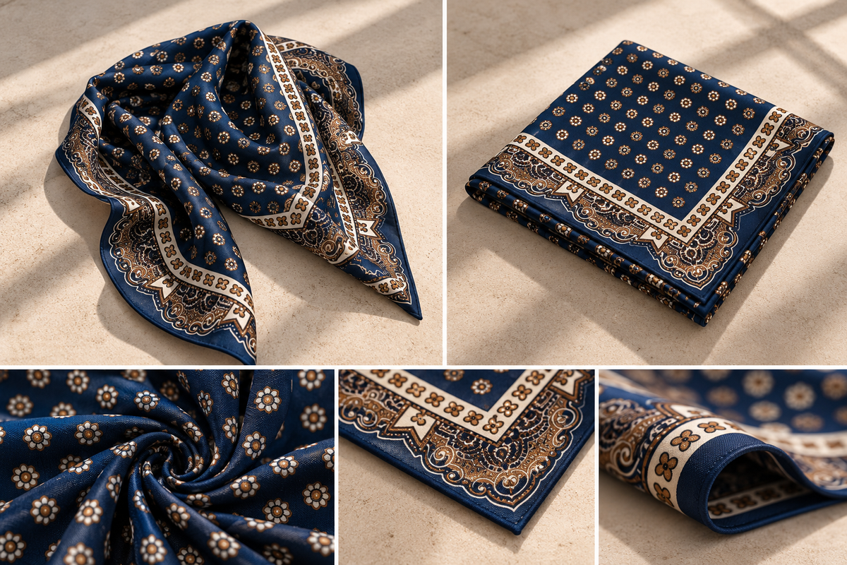 FOULARD PATTERN PAISLEY E POIS|Colore:Blu