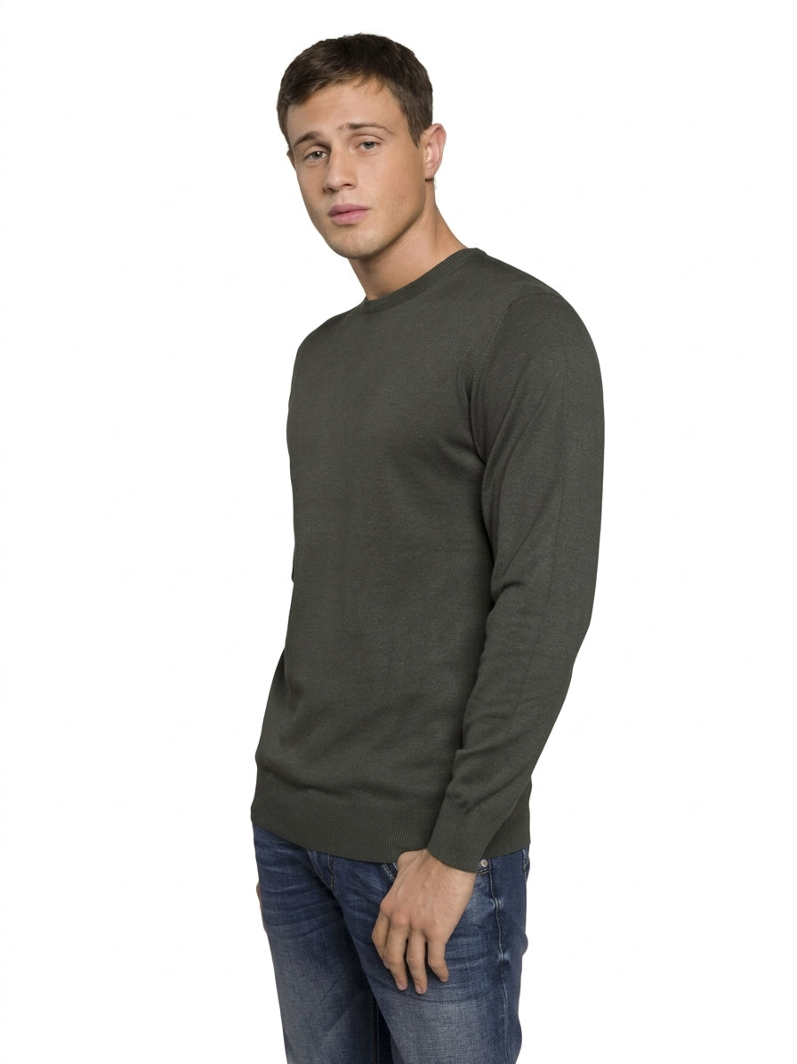 MAGLIA GIROCOLLO RASATA|Colore:Verde militare