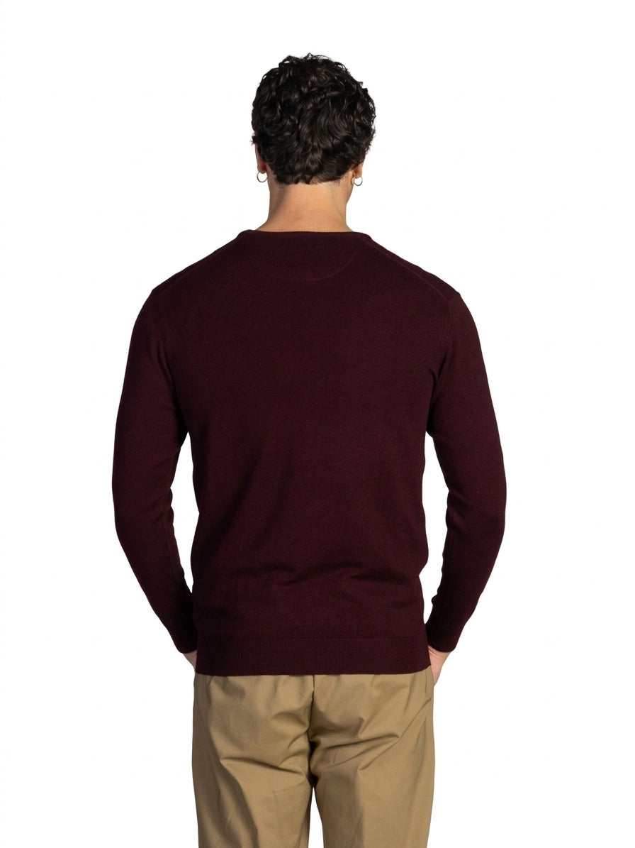 MAGLIA GIROCOLLO RASATA|Colore:Bordeaux