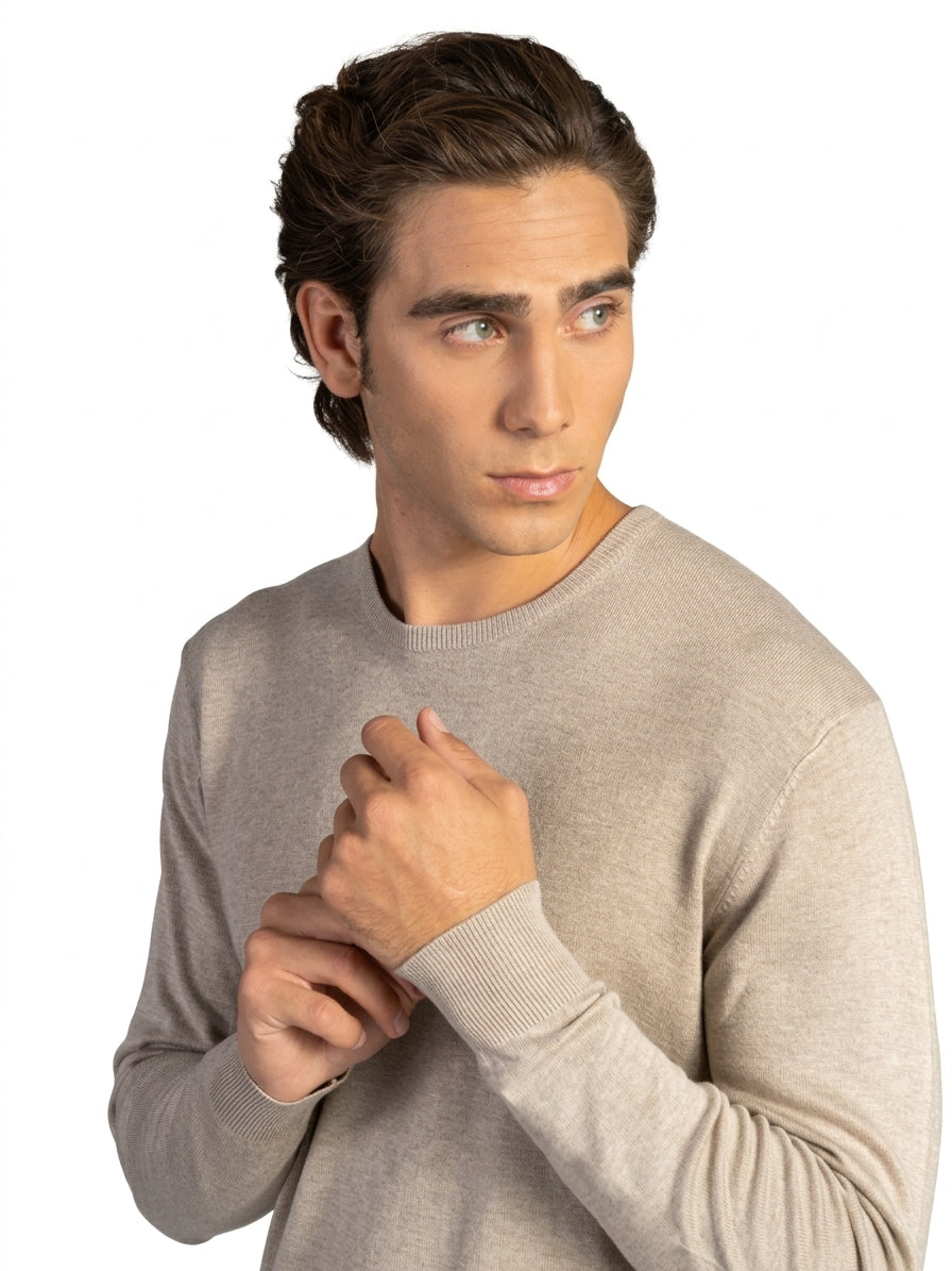 MAGLIA GIROCOLLO RASATA|Colore:Beige