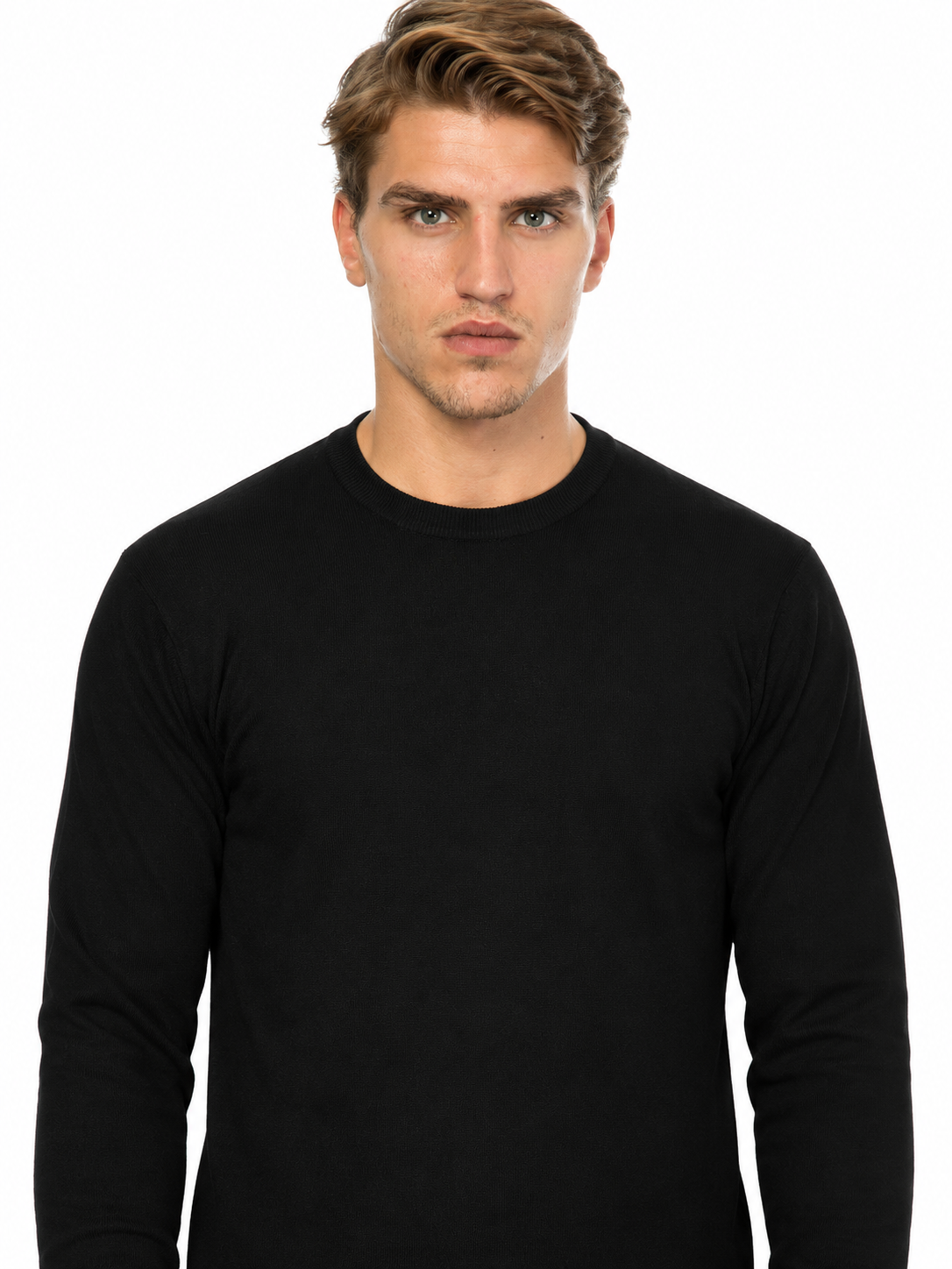 MAGLIA GIROCOLLO RASATA|Colore:Nero
