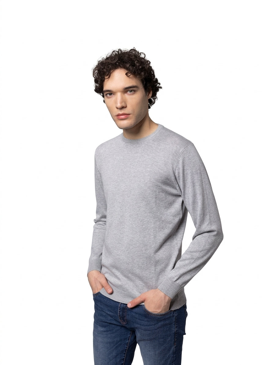 MAGLIA GIROCOLLO RASATA|Colore:Grigio chiaro
