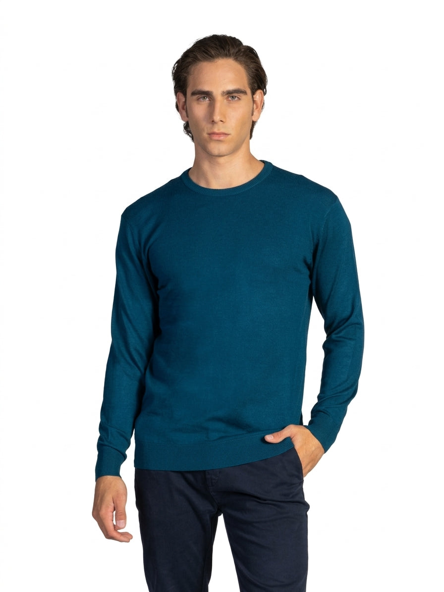 MAGLIA GIROCOLLO RASATA|Colore:Petrolio