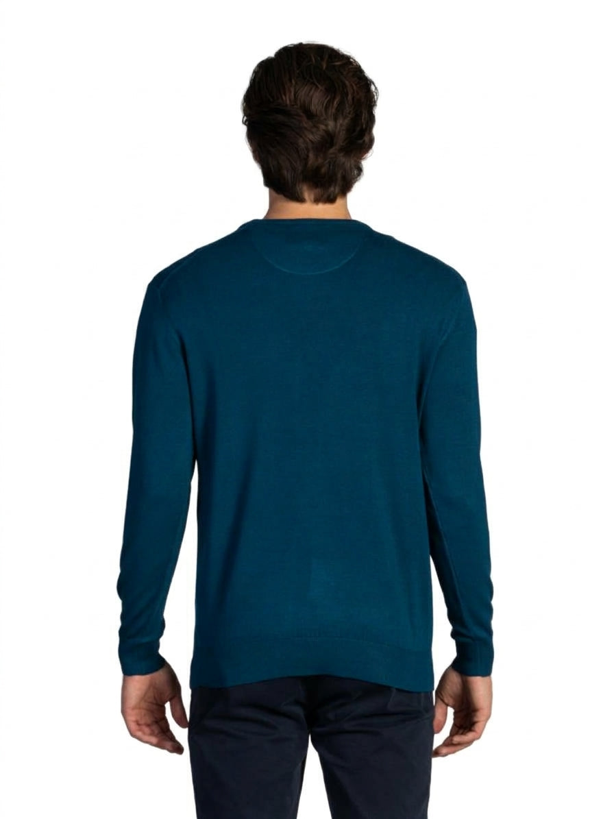 MAGLIA GIROCOLLO RASATA|Colore:Petrolio