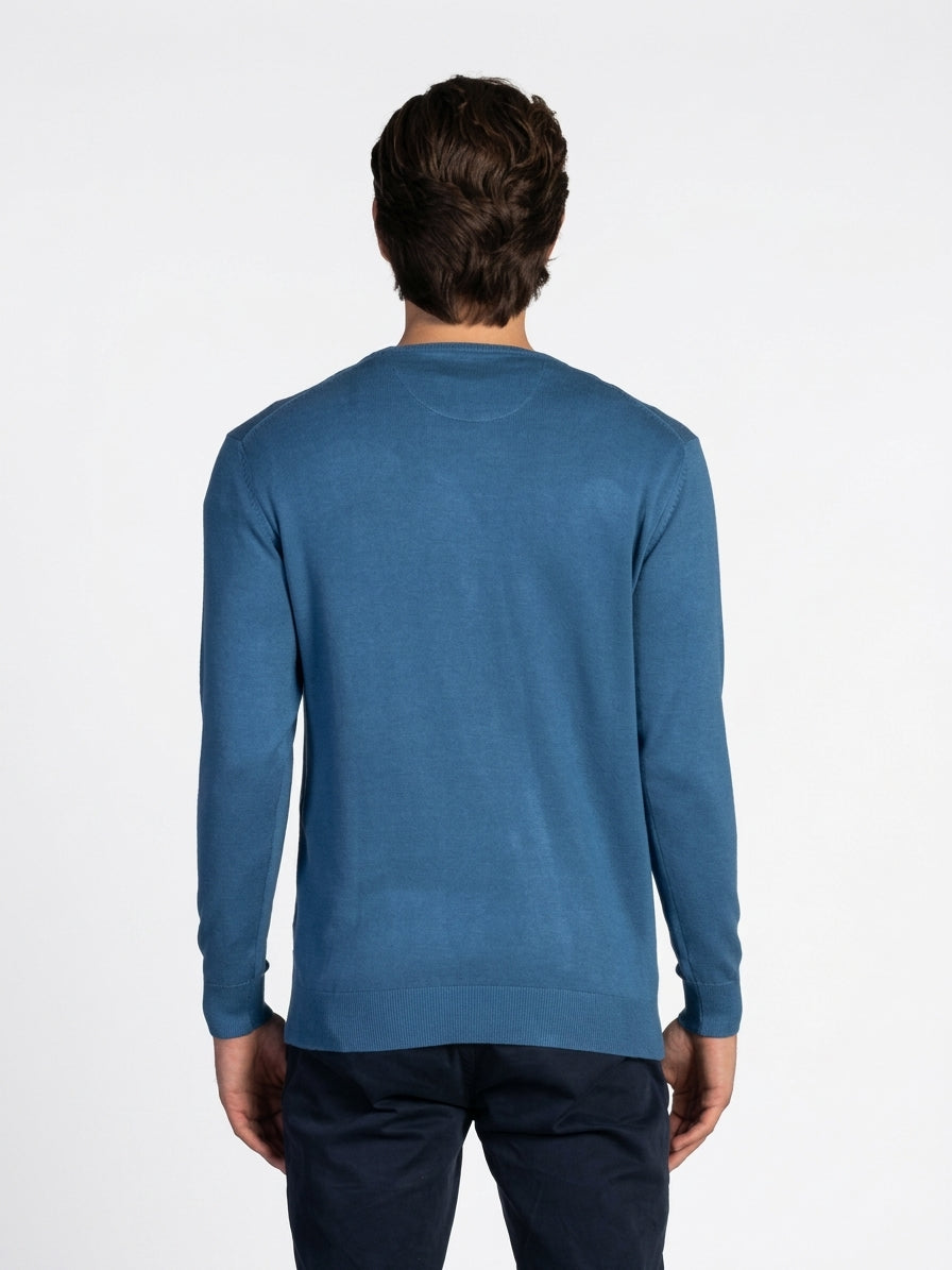 MAGLIA GIROCOLLO RASATA|Colore:Cielo