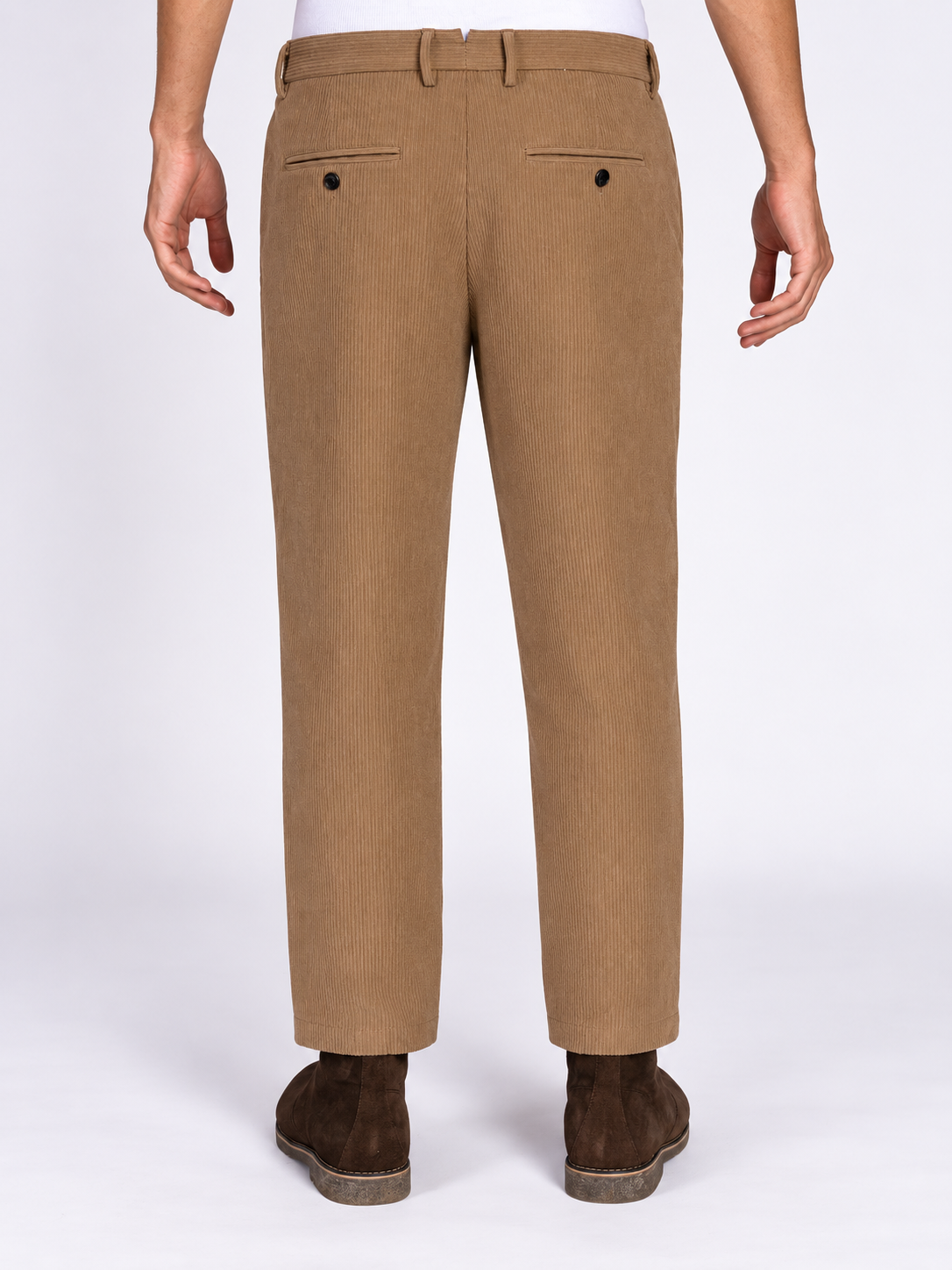 PANTALONE IN VELLUTO A COSTE|Colore:Beige