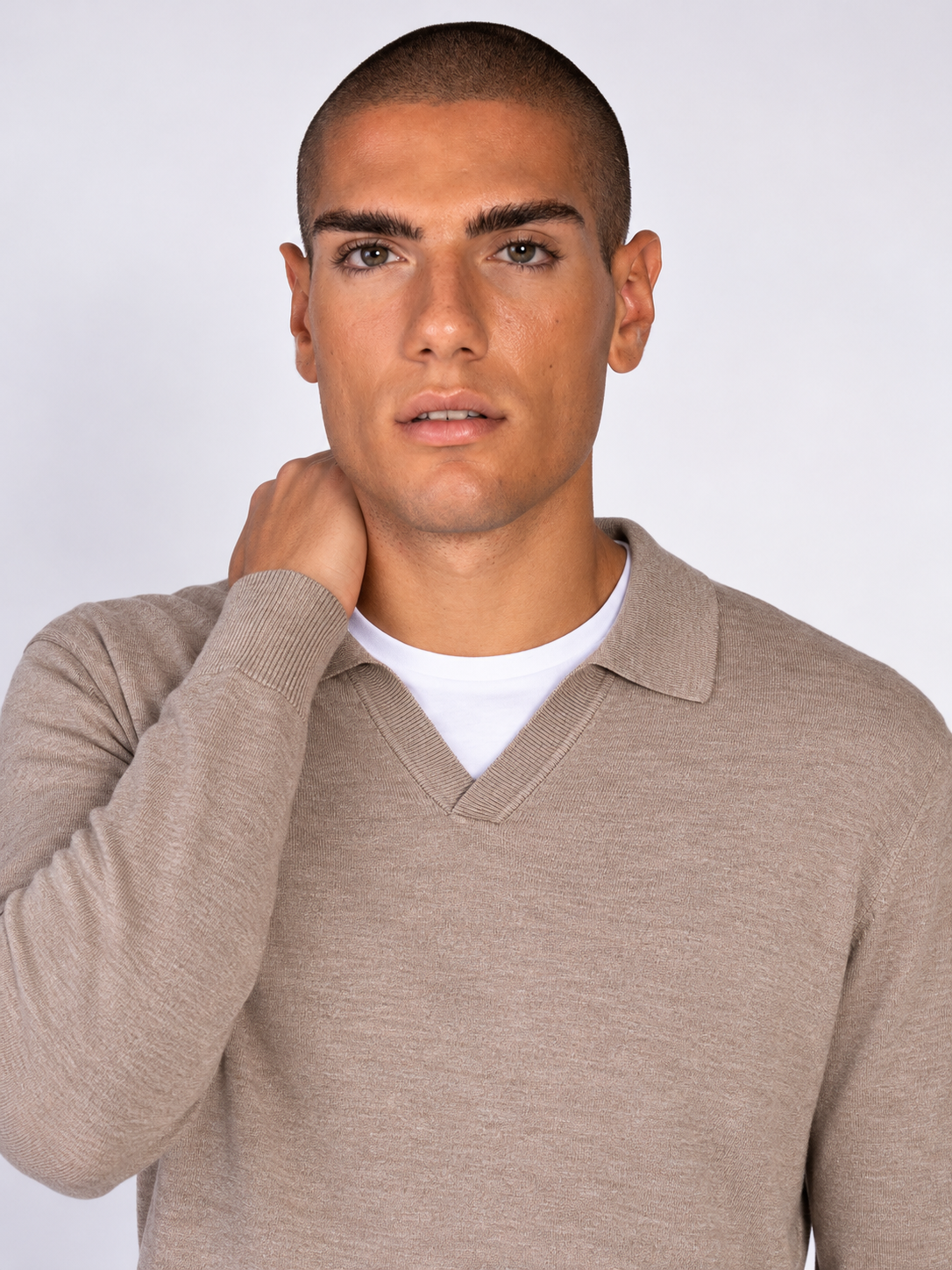 MAGLIA CON COLLETTO POLO|Colore:Beige