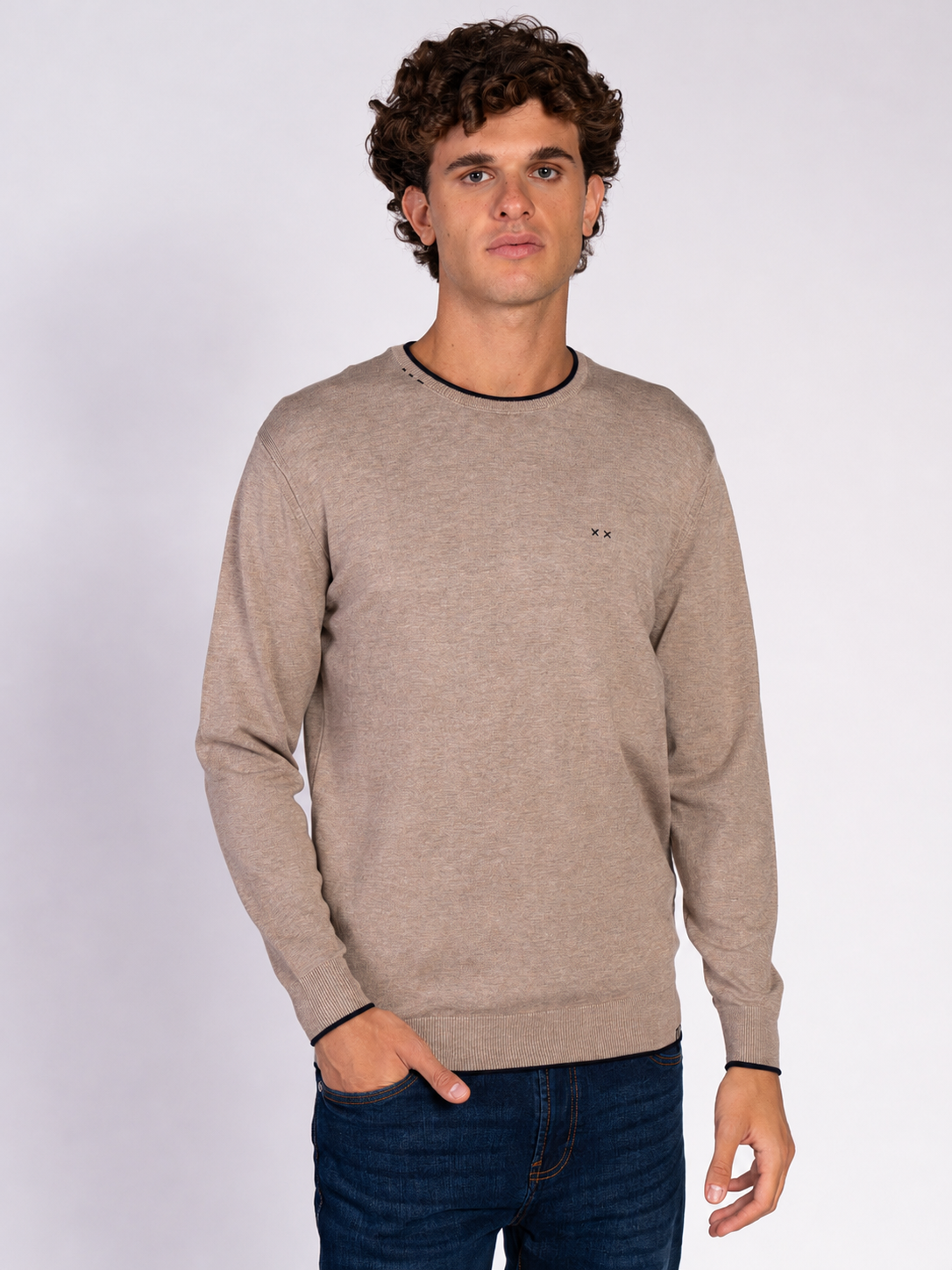 MAGLIA GIROCOLLO|Colore:Beige