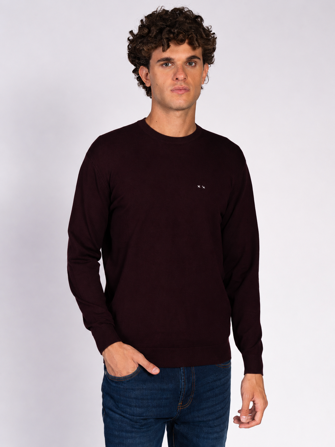 MAGLIA GIROCOLLO|Colore:Bordeaux