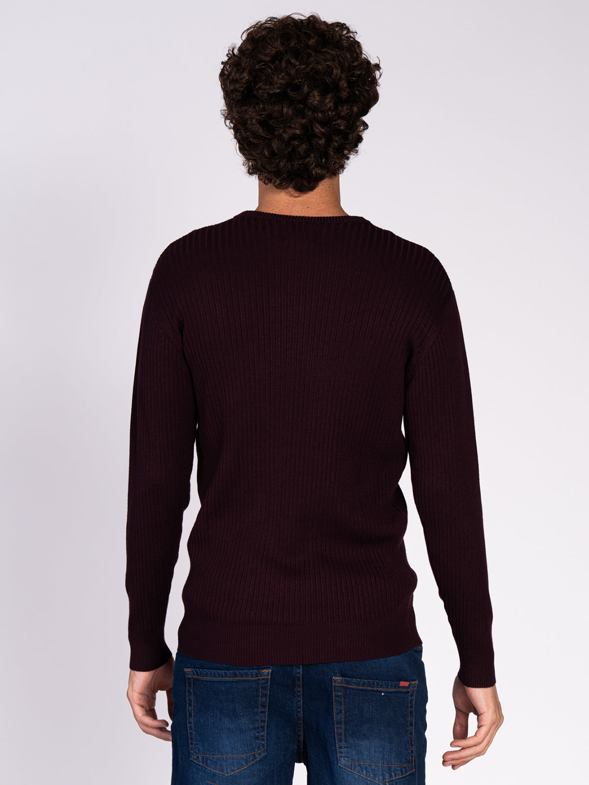 MAGLIA GIROCOLLO A COSTE|Colore:Bordeaux
