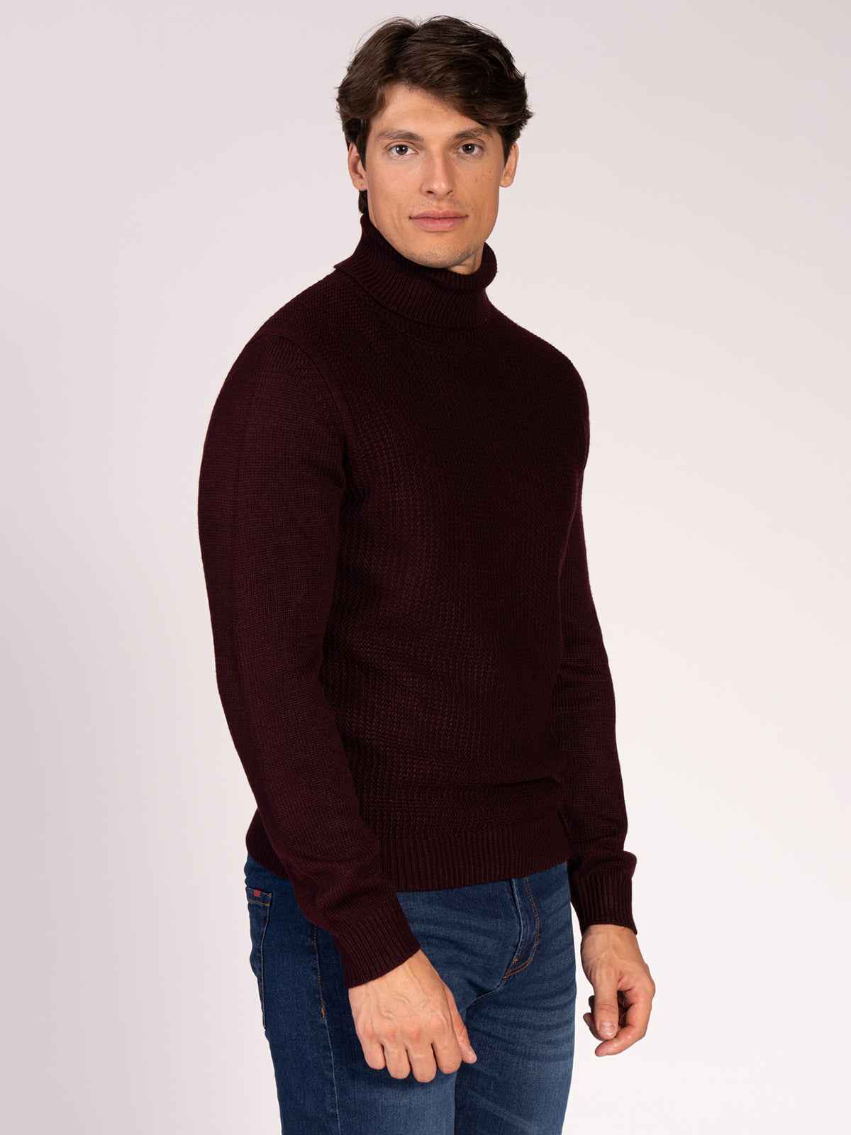 MAGLIA COLLO ALTO|Colore:Bordeaux