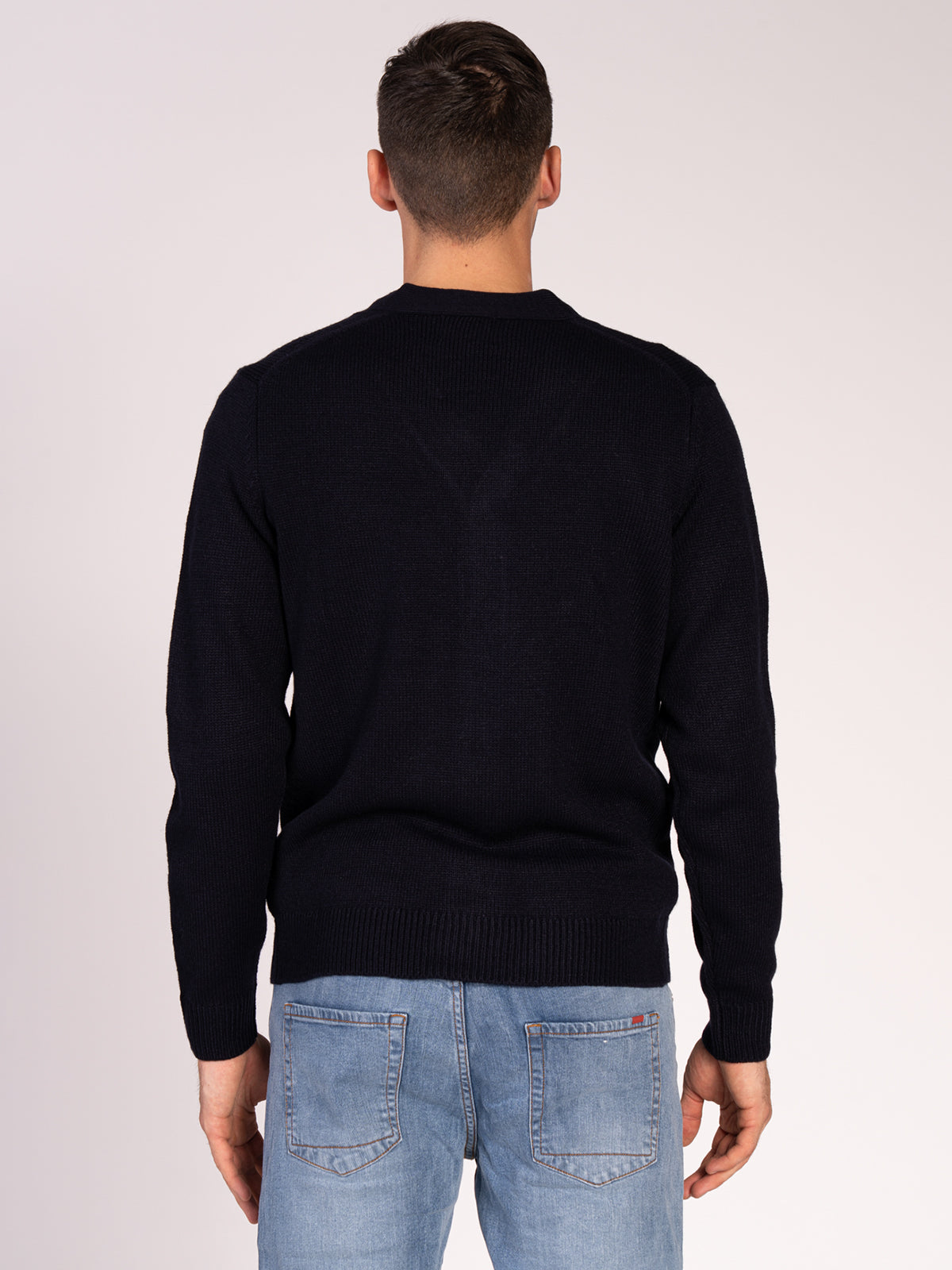 CARDIGAN CON BOTTONI RASATA|Colore:Blu