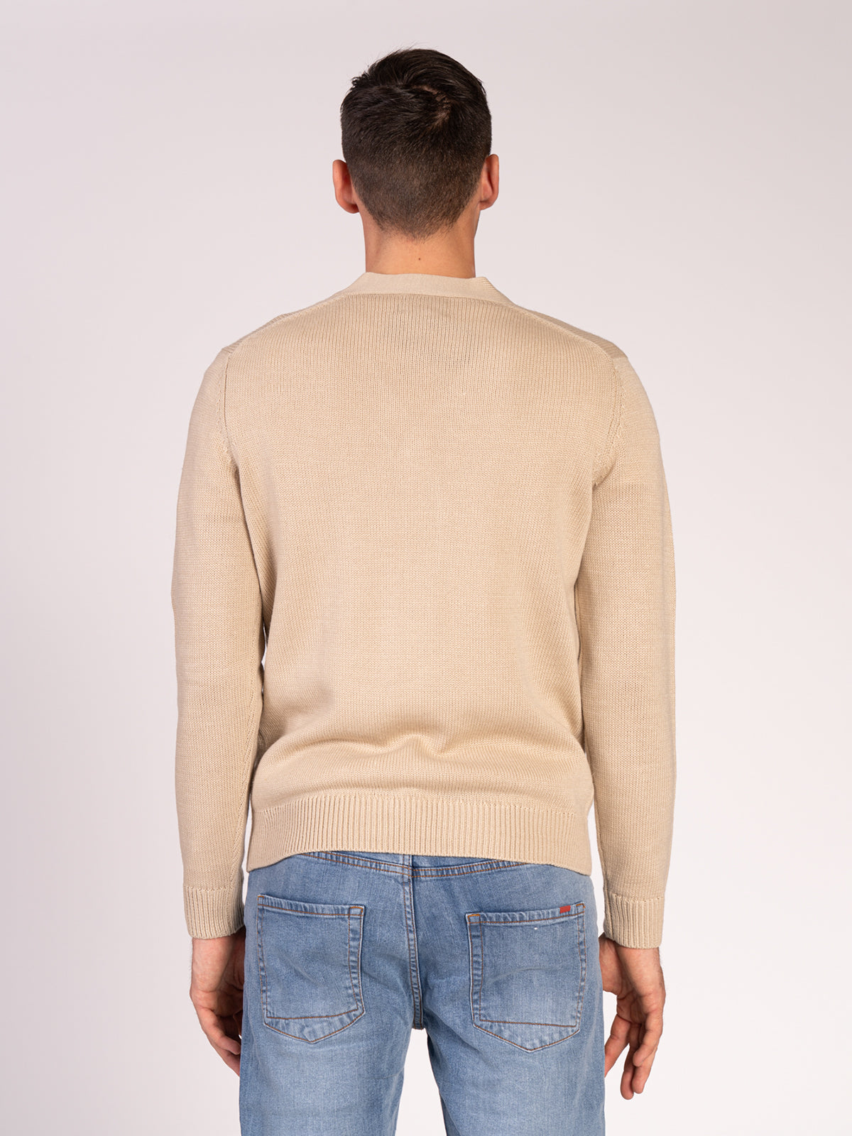 CARDIGAN CON BOTTONI RASATA|Colore:Beige