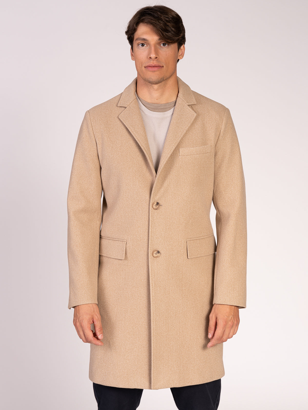 CAPPOTTO MONOPETTO|Colore:Beige