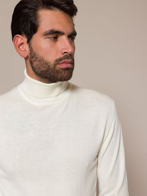 Maglia collo alto basic|Colore:Panna